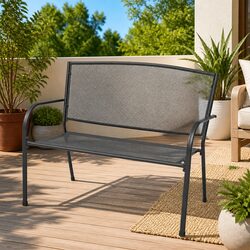 Practical 108cm Steel Garden Bench with Mesh Design