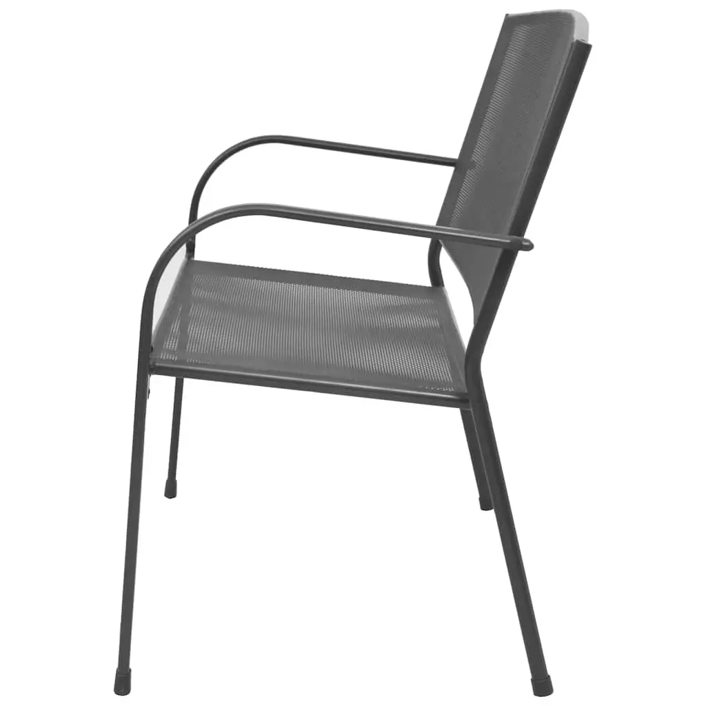 Outdoor Garden Bench 108cm Steel Mesh Anthracite Patio Seating Industrial Style