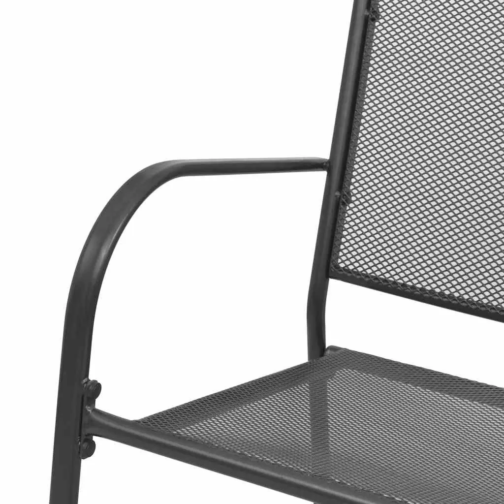 Outdoor Garden Bench 108cm Steel Mesh Anthracite Patio Seating Industrial Style