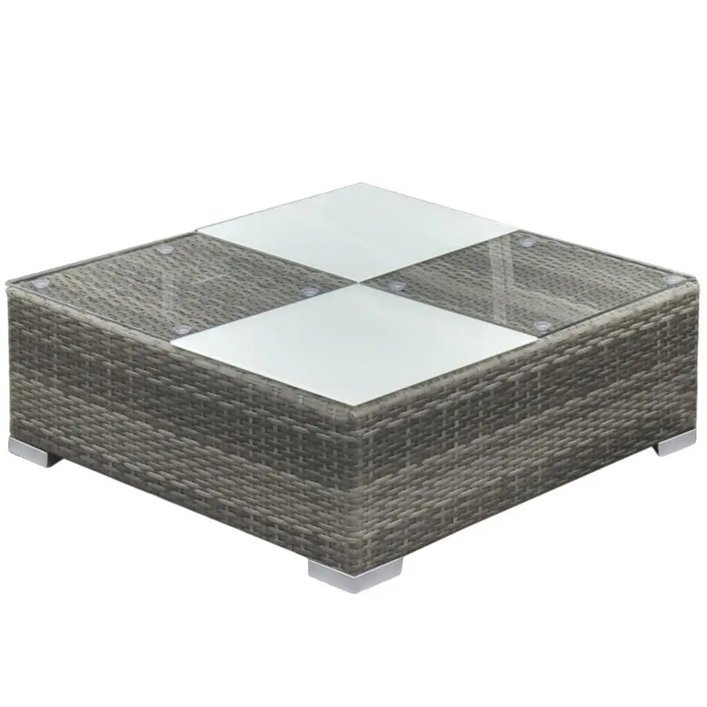Garden Lounge Set 5 Piece Outdoor Furniture Sofa Grey Poly Rattan