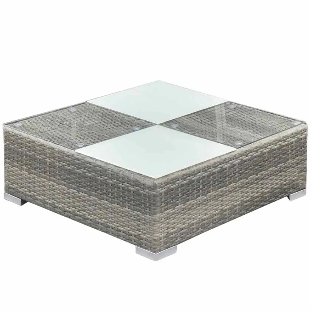 Outdoor Rattan Sofa Set 6 Piece Garden Patio Furniture Grey with Cushions