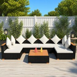 Comfortable 7-Piece Garden Lounge Set with Cushions