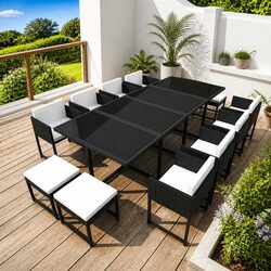 Value-Driven 13-Piece Rattan Dining Set for Comfort