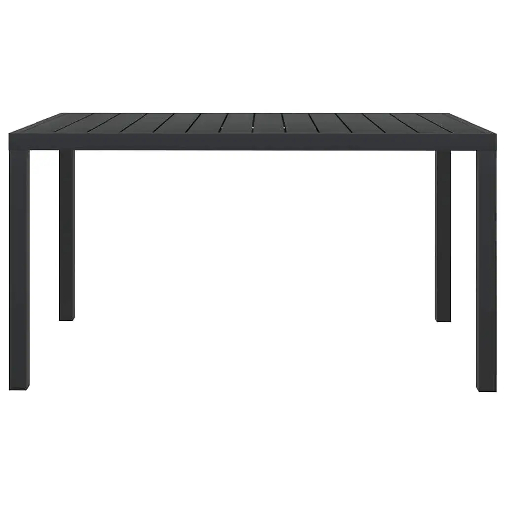 Garden Table Outdoor Dining 150x90x74cm Black Aluminium Frame WPC Tabletop
