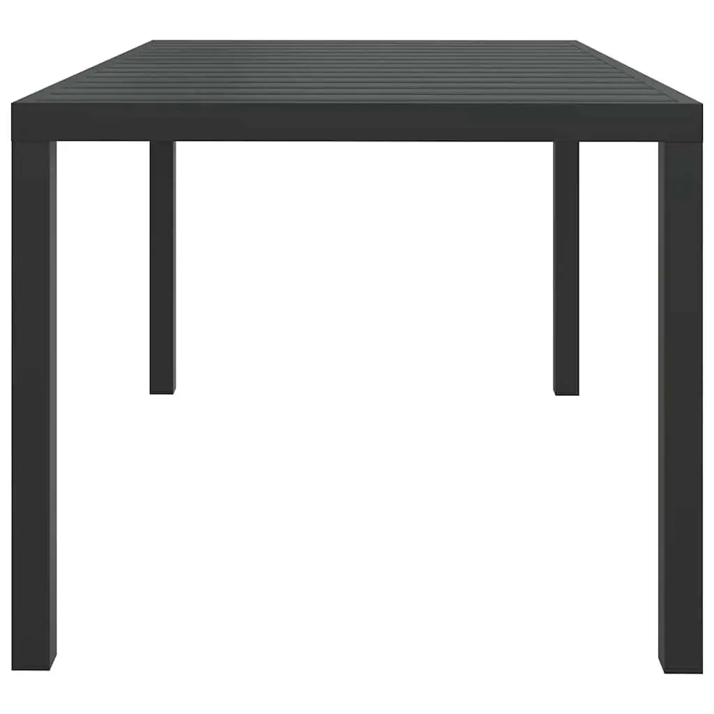 Garden Table Outdoor Dining 150x90x74cm Black Aluminium Frame WPC Tabletop