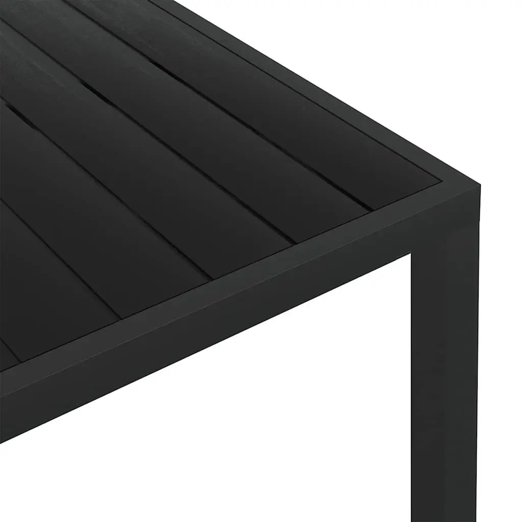 Garden Table Outdoor Dining 150x90x74cm Black Aluminium Frame WPC Tabletop