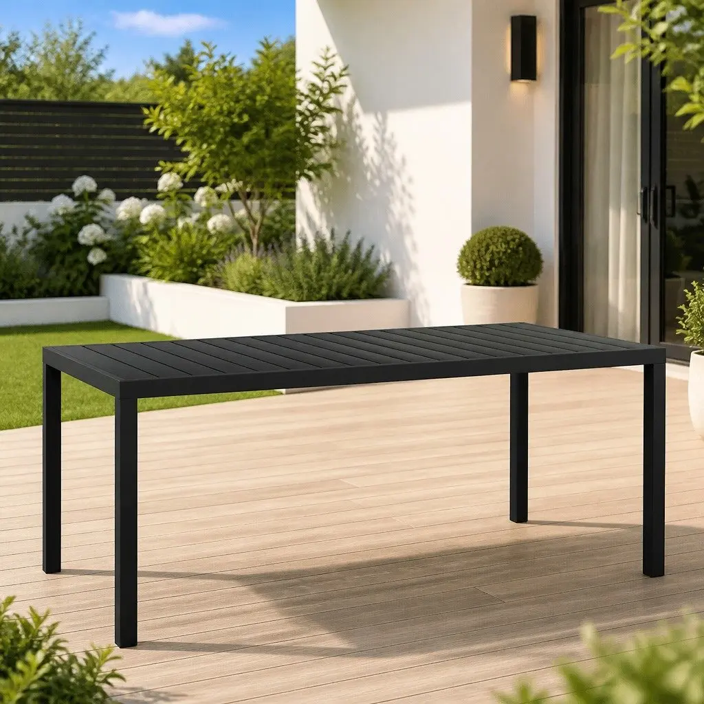 Black Outdoor Garden Table