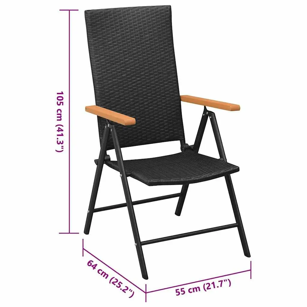 Outdoor Stackable Garden Chairs Set 2 pcs Reclining Patio Seating Folding