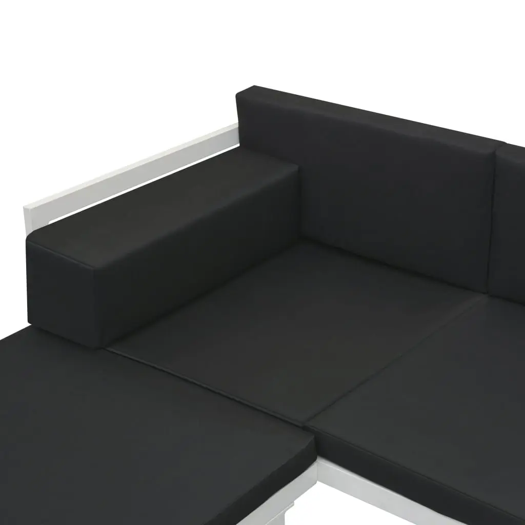 5 Piece Outdoor Lounge Set Garden Patio Sofa Coffee Table Black