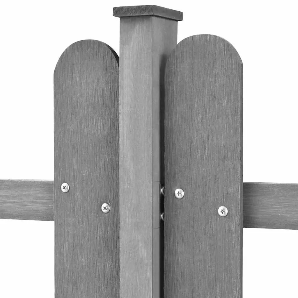 Picket Fence Panels Decorative Barrier 600x60 cm Grey 3 Piece WPC Garden Outdoor