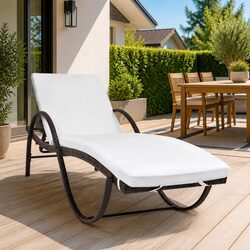 Reliable Brown Sun Lounger with Comfort Cushion
