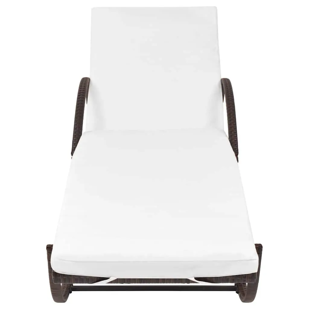 Brown Sun Lounger with Comfort Cushion