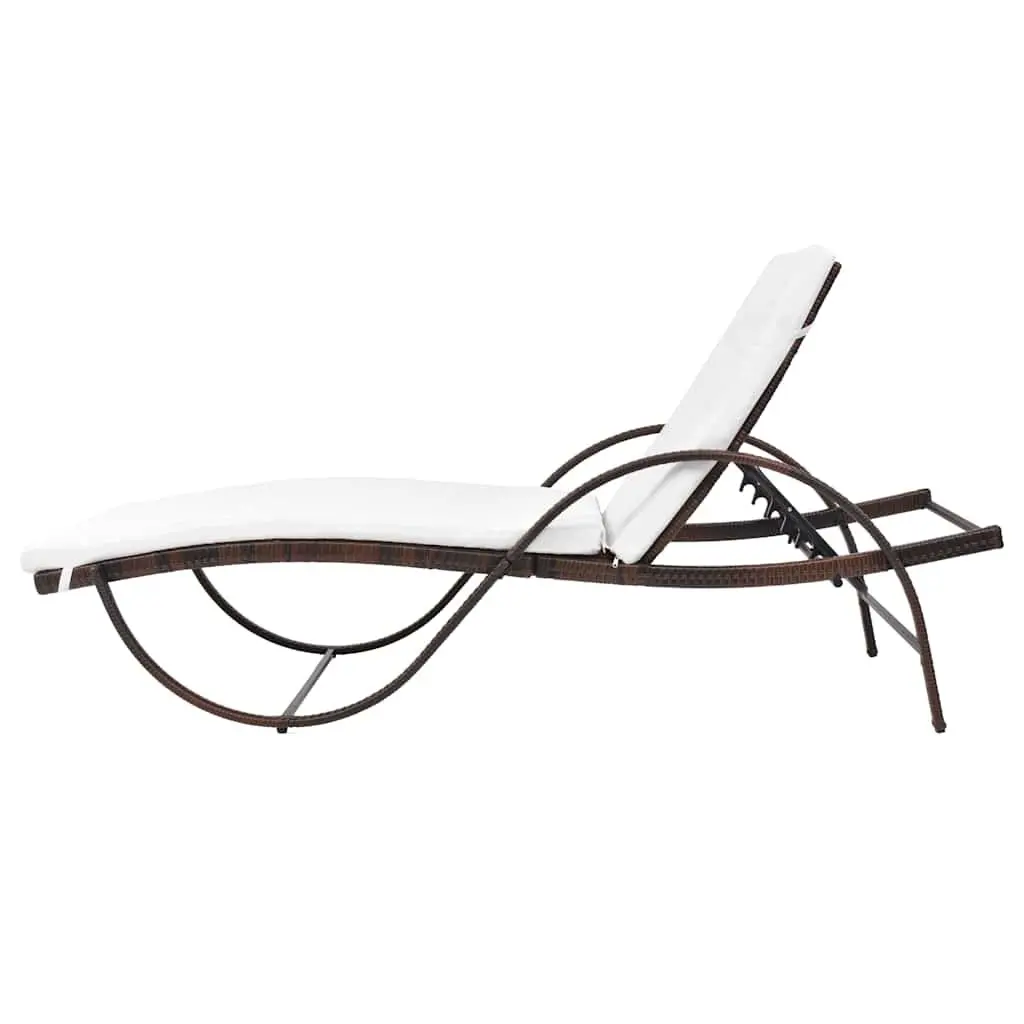 Brown Sun Lounger with Comfort Cushion