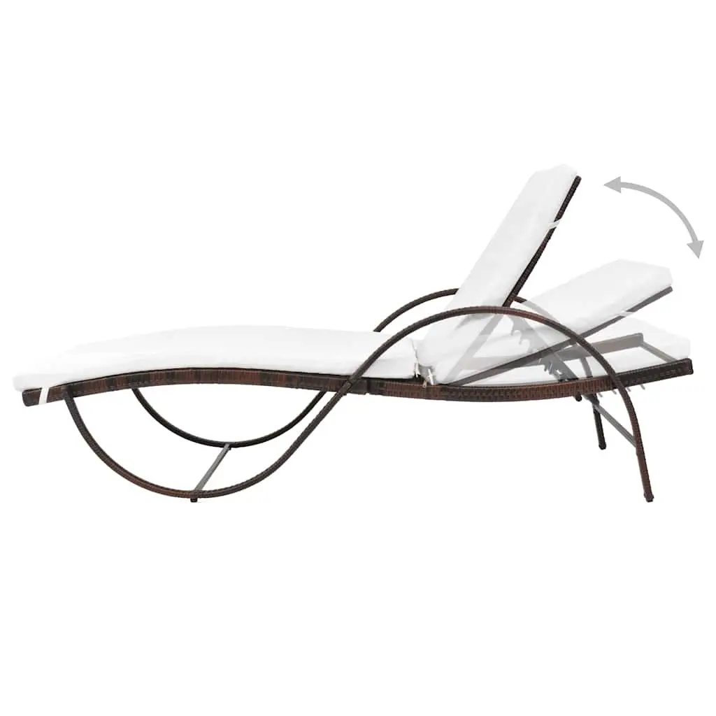 Brown Sun Lounger with Comfort Cushion