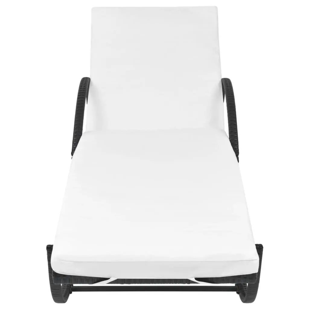 Sun Lounger Outdoor Garden Patio Lounge Chair with Cushion Black