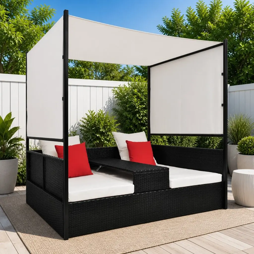 Garden Day Bed with Adjustable Canopy