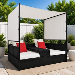 Comfortable Garden Day Bed with Adjustable Canopy
