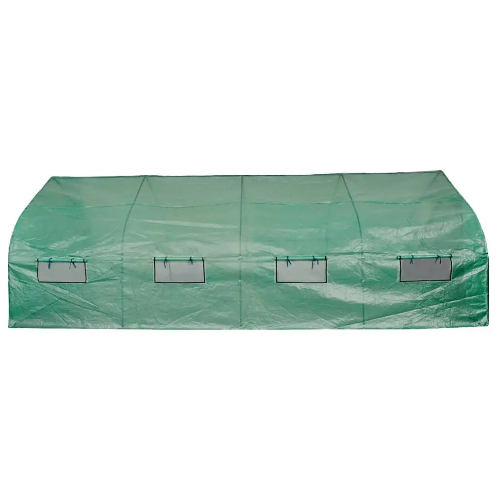 Polytunnel Greenhouse Walk-in 18m² Portable Steel Frame Garden Plant Protection Green