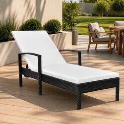 Comfortable and Reliable Black Sun Lounger for Relaxation