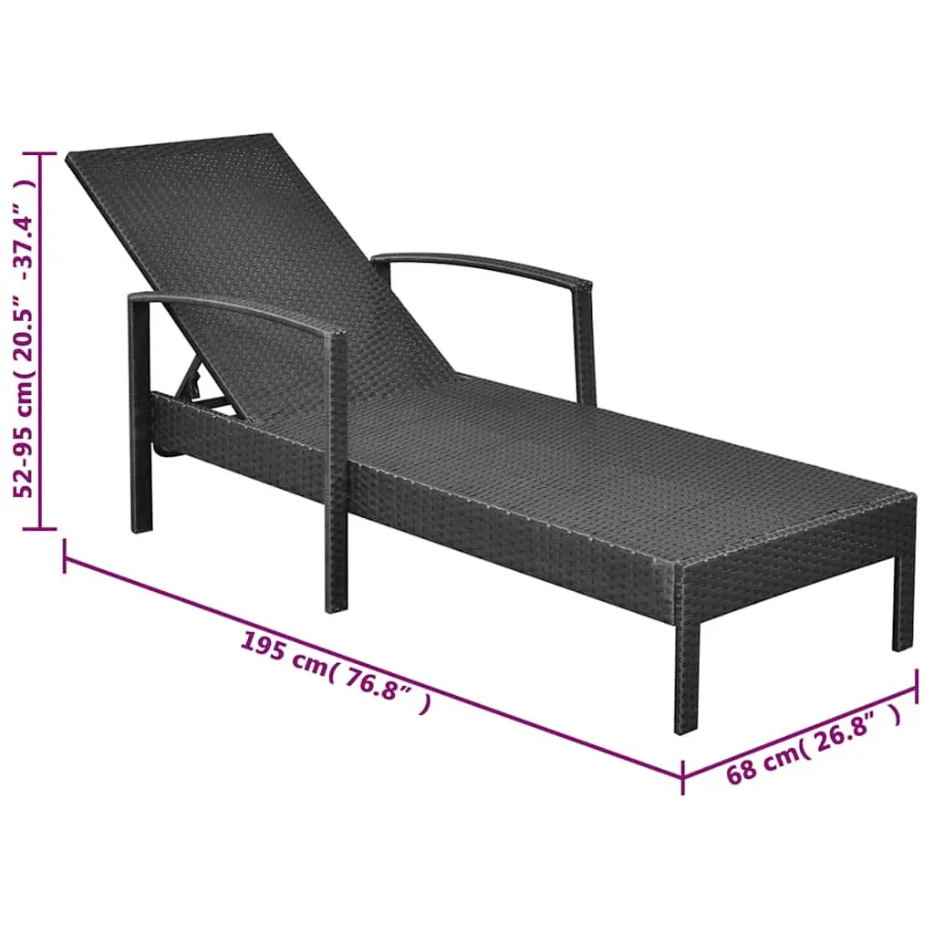 Black Sun Lounger for Relaxation
