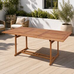 Reliable Outdoor Dining Table 180x90x75cm Teak Wood
