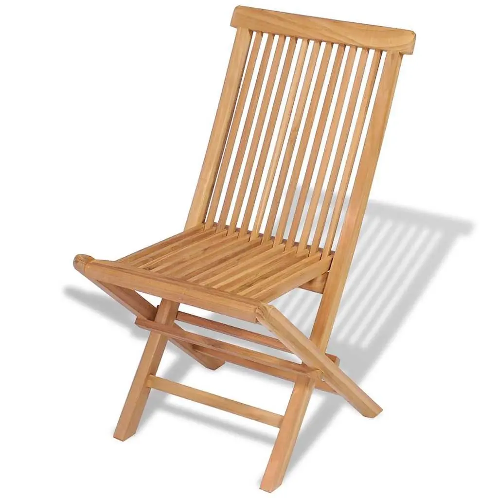 Folding Chairs Set 4 pcs Outdoor Seating Teak Hardwood Brown