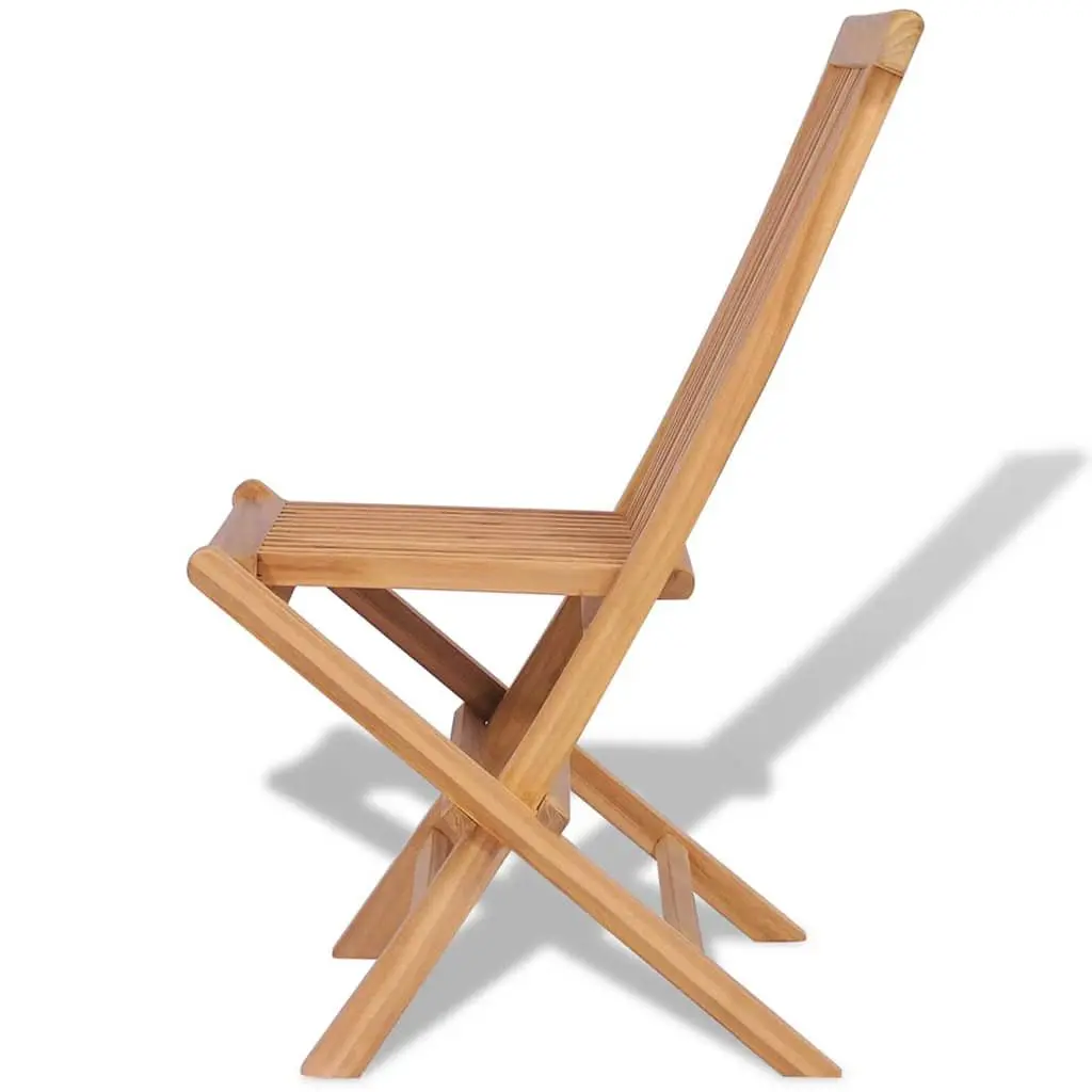 Folding Chairs Set 4 pcs Outdoor Seating Teak Hardwood Brown