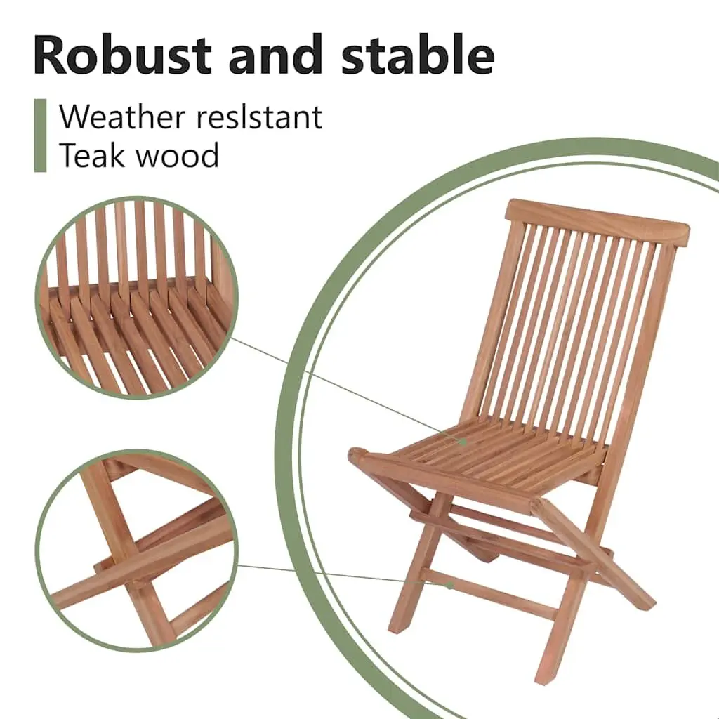 Folding Chairs Set 4 pcs Outdoor Seating Teak Hardwood Brown