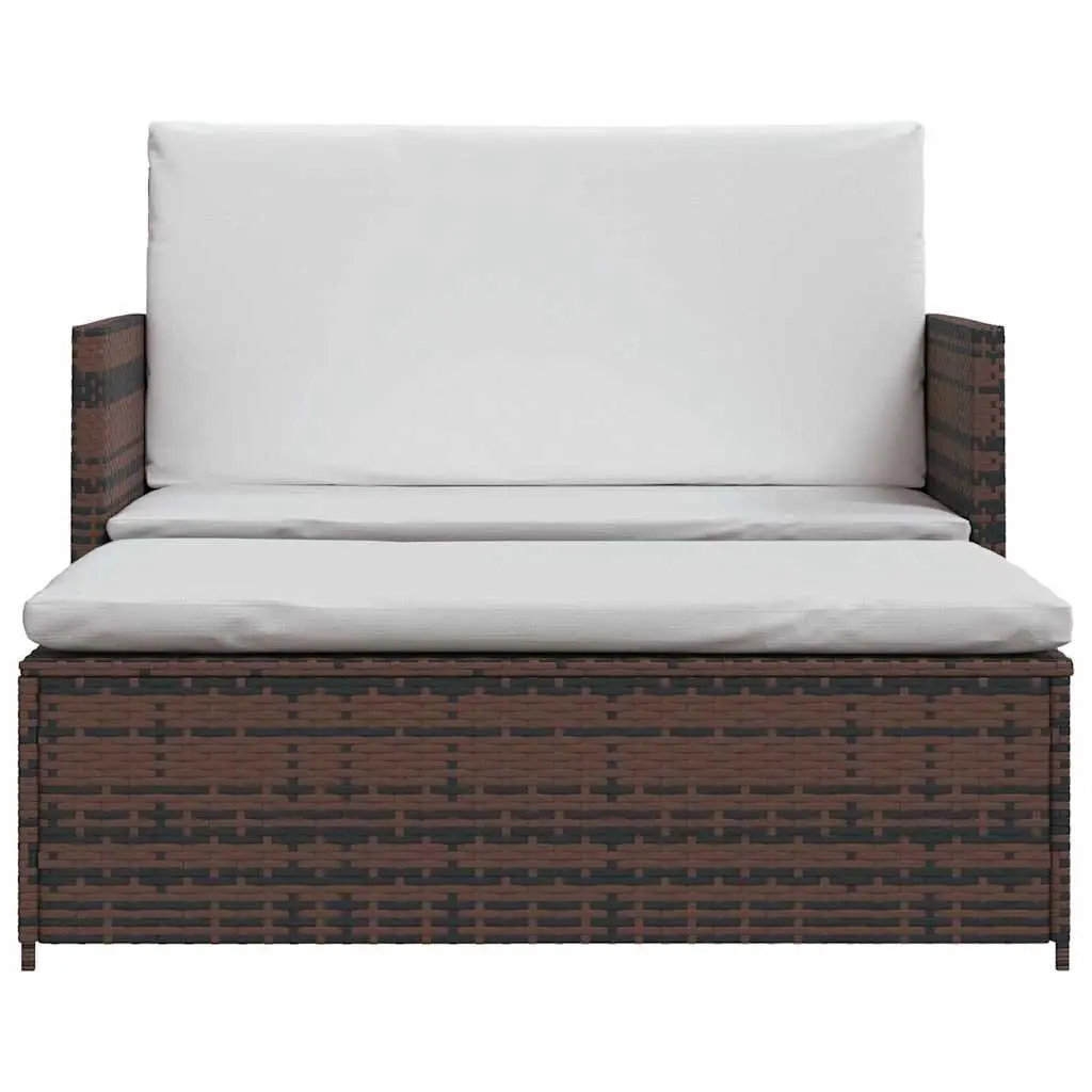 Outdoor Garden Sofa Set 2-Seater Modular Rattan Lounge Patio Furniture Brown