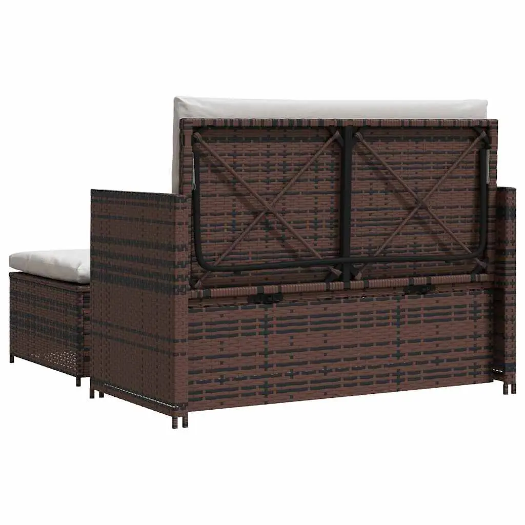 Outdoor Garden Sofa Set 2-Seater Modular Rattan Lounge Patio Furniture Brown