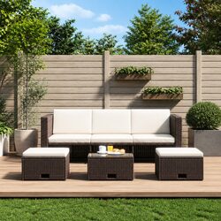 Comfortable and Reliable 4 Piece Brown Garden Lounge Set