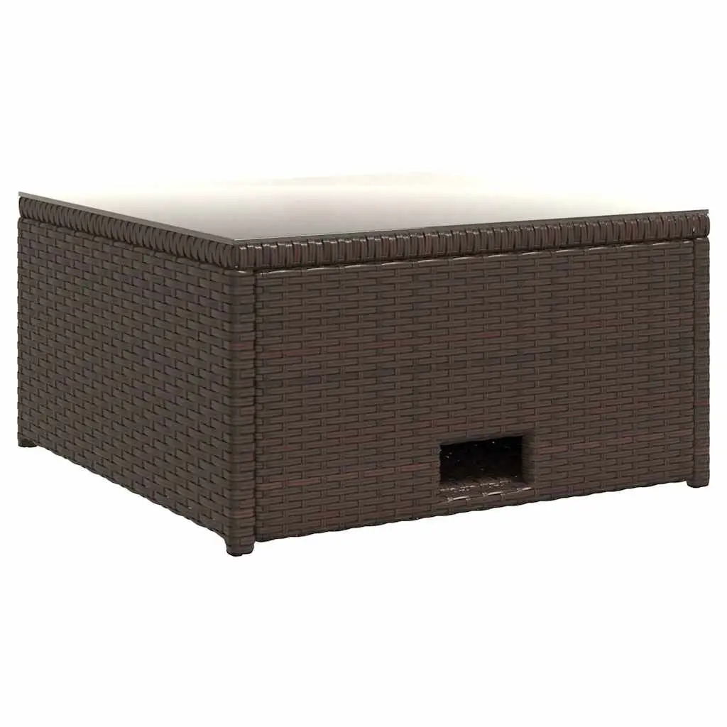 4 Piece Outdoor Garden Lounge Set Rattan Sofa Cushions Brown