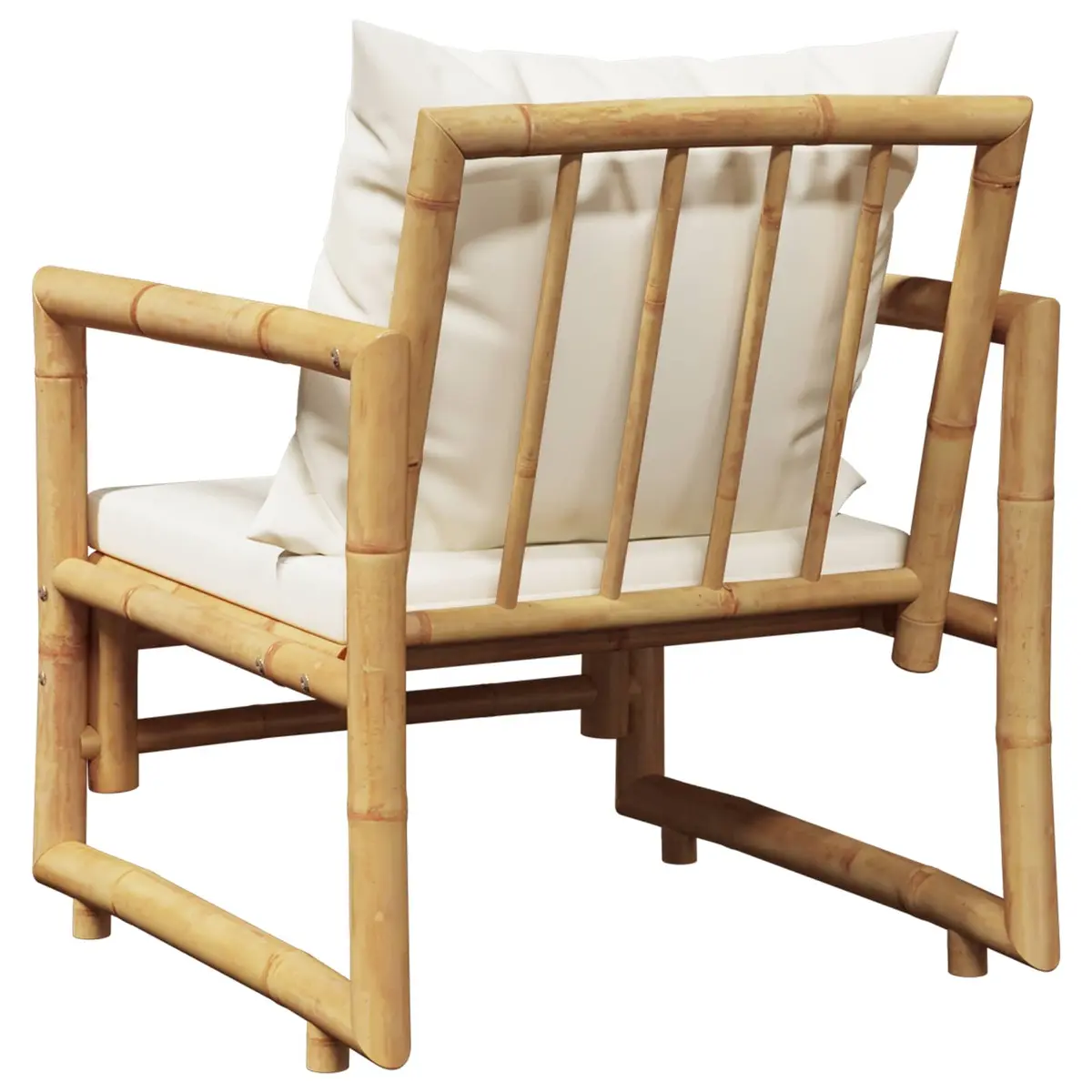 Bamboo Garden Chairs Outdoor Seating 2 Piece with Cushions Brown