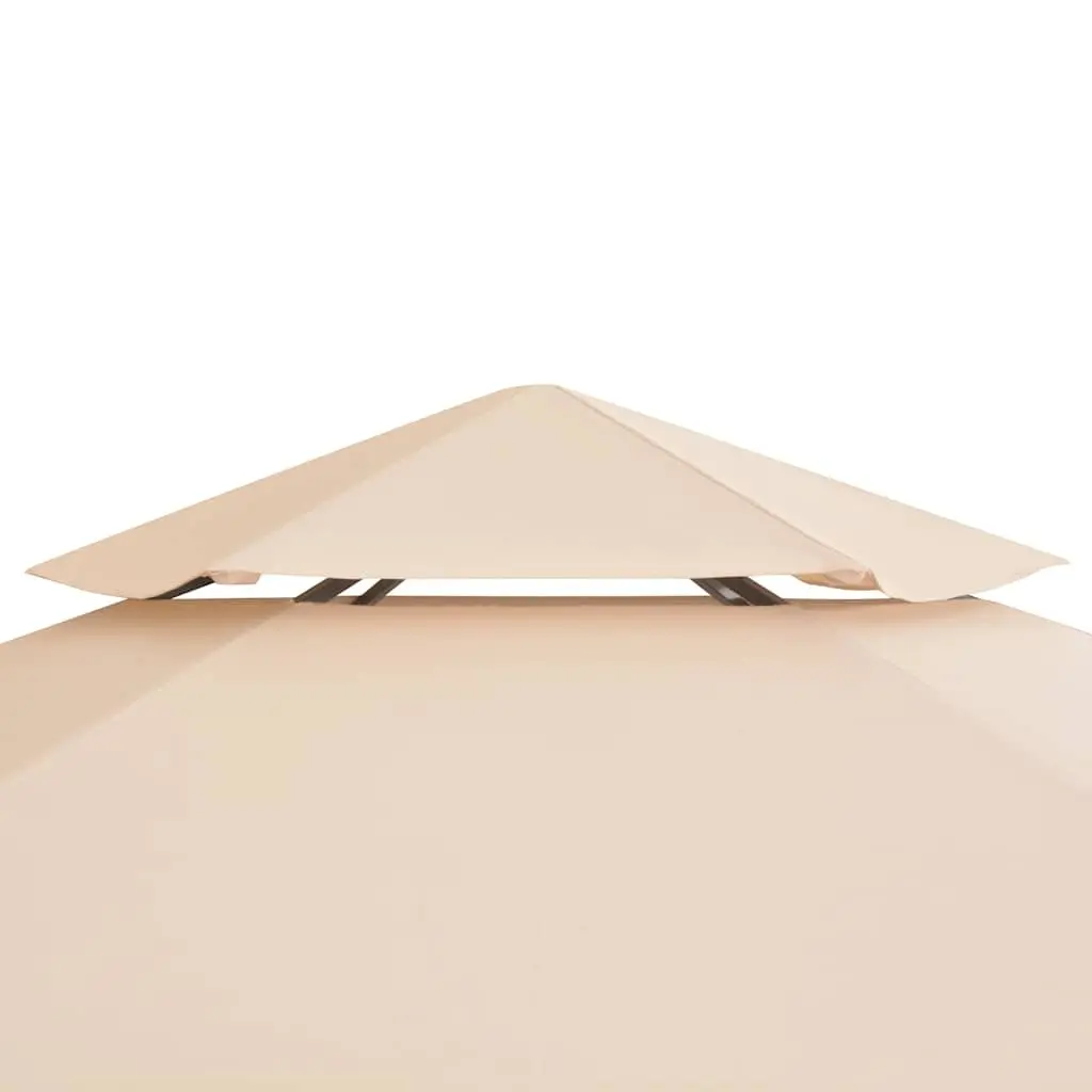 Hexagonal Garden Gazebo Tent Outdoor Canopy Shade 323 x 265 cm Beige