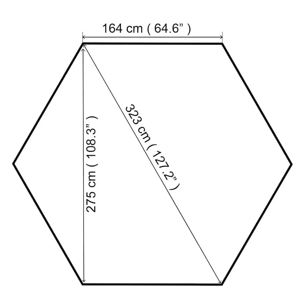 Hexagonal Garden Gazebo Tent Outdoor Canopy Shade 323 x 265 cm Beige