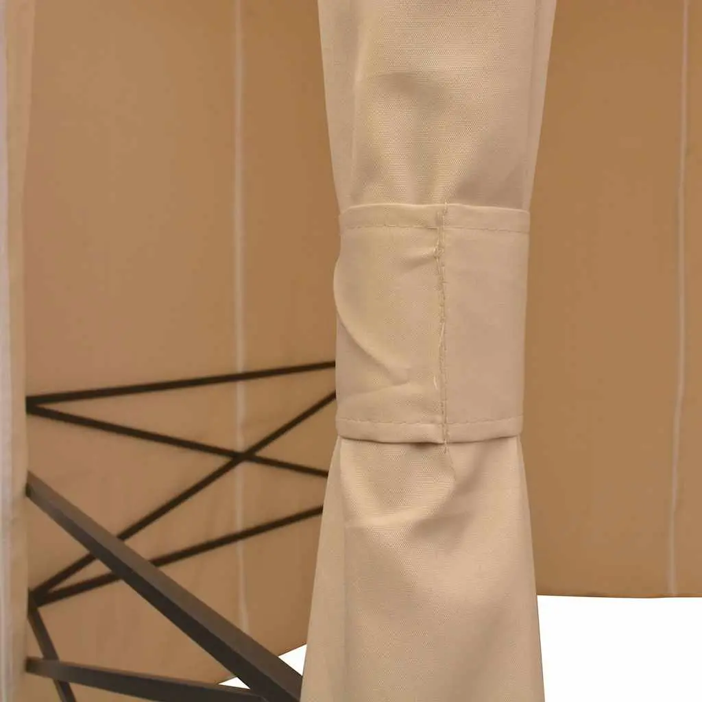 Hexagonal Gazebo Pavilion Tent Outdoor Canopy Shade 360 x 265 cm Beige