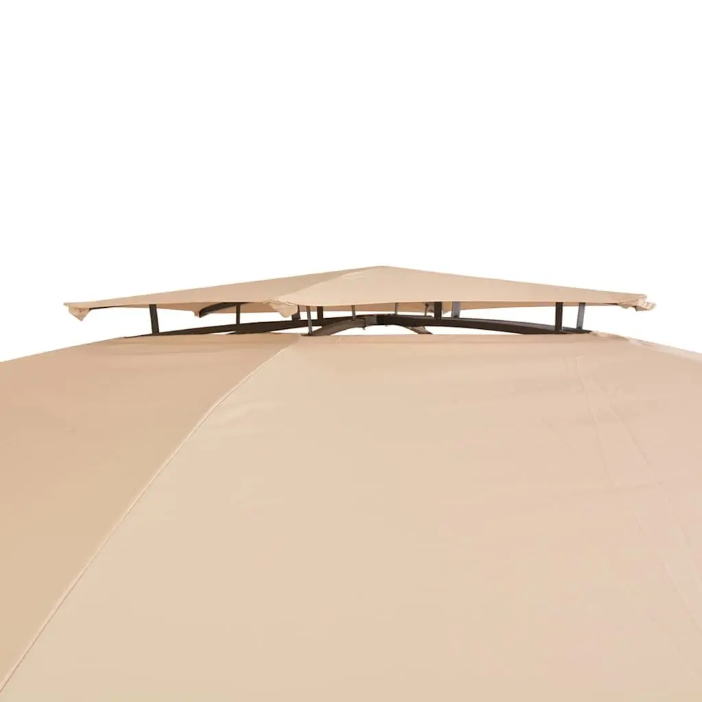 Hexagonal Gazebo Pavilion Tent Outdoor Canopy Shade 360 x 265 cm Beige