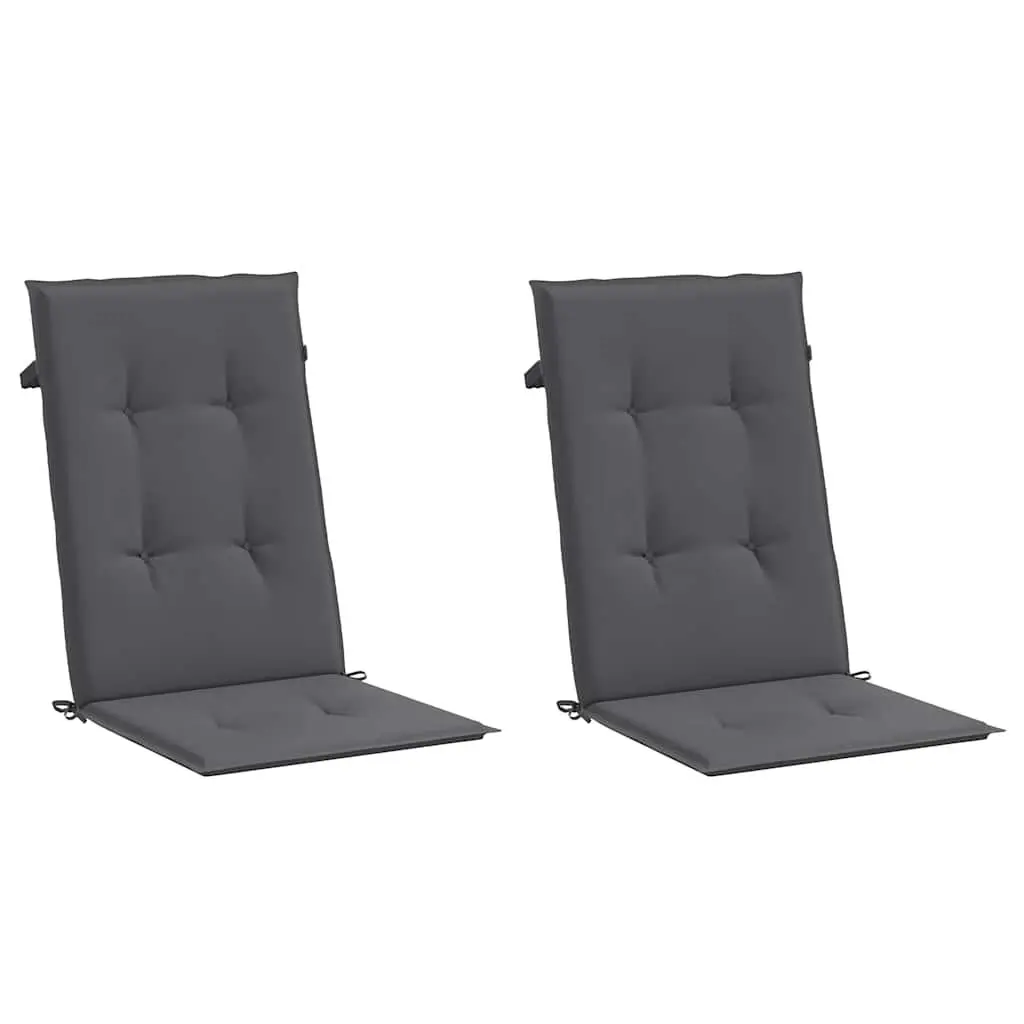 Highback Chair Cushions 2 Pack Outdoor Patio Seat 120x50x2 cm Anthracite