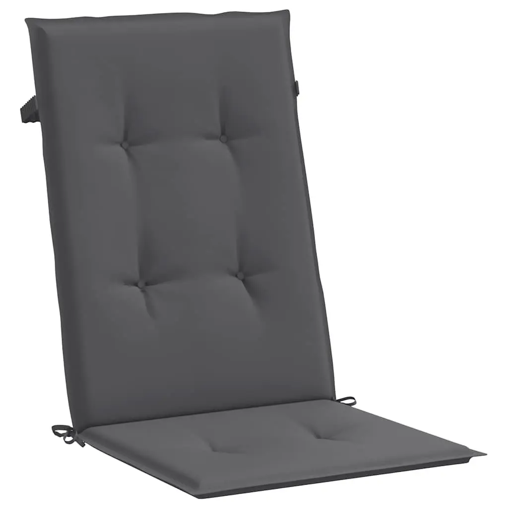 Highback Chair Cushions 2 Pack Outdoor Patio Seat 120x50x2 cm Anthracite