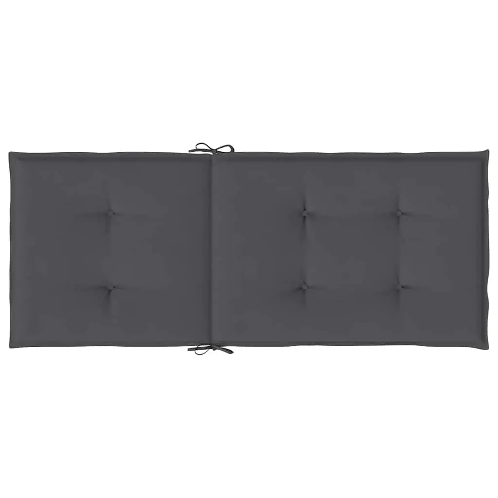 Highback Chair Cushions 2 Pack Outdoor Patio Seat 120x50x2 cm Anthracite