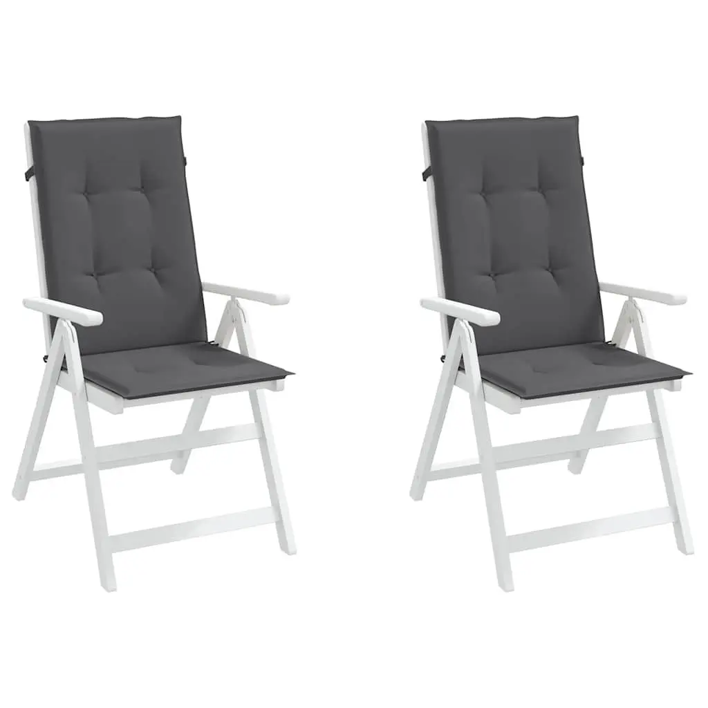 Highback Chair Cushions 2 Pack Outdoor Patio Seat 120x50x2 cm Anthracite