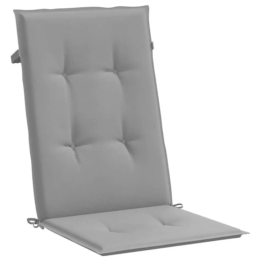 Highback Chair Cushions Outdoor Patio Seat Pad 120x50x3 cm Grey 4 Pieces