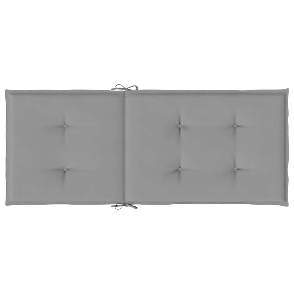 Highback Chair Cushions Outdoor Patio Seat Pad 120x50x3 cm Grey 4 Pieces