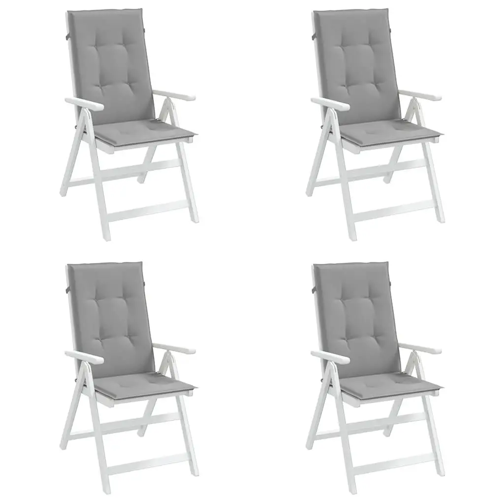 Highback Chair Cushions Outdoor Patio Seat Pad 120x50x3 cm Grey 4 Pieces