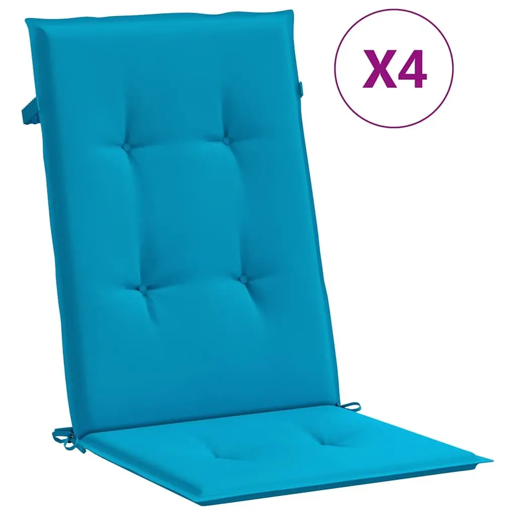 Highback Chair Cushions Outdoor Garden Patio Seating Pad 120x50x3 cm Blue 4 Piece