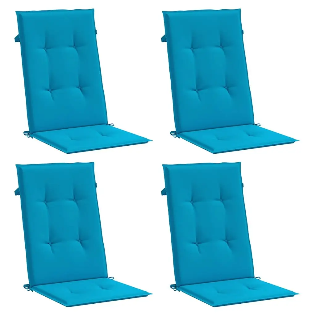Highback Chair Cushions Outdoor Garden Patio Seating Pad 120x50x3 cm Blue 4 Piece