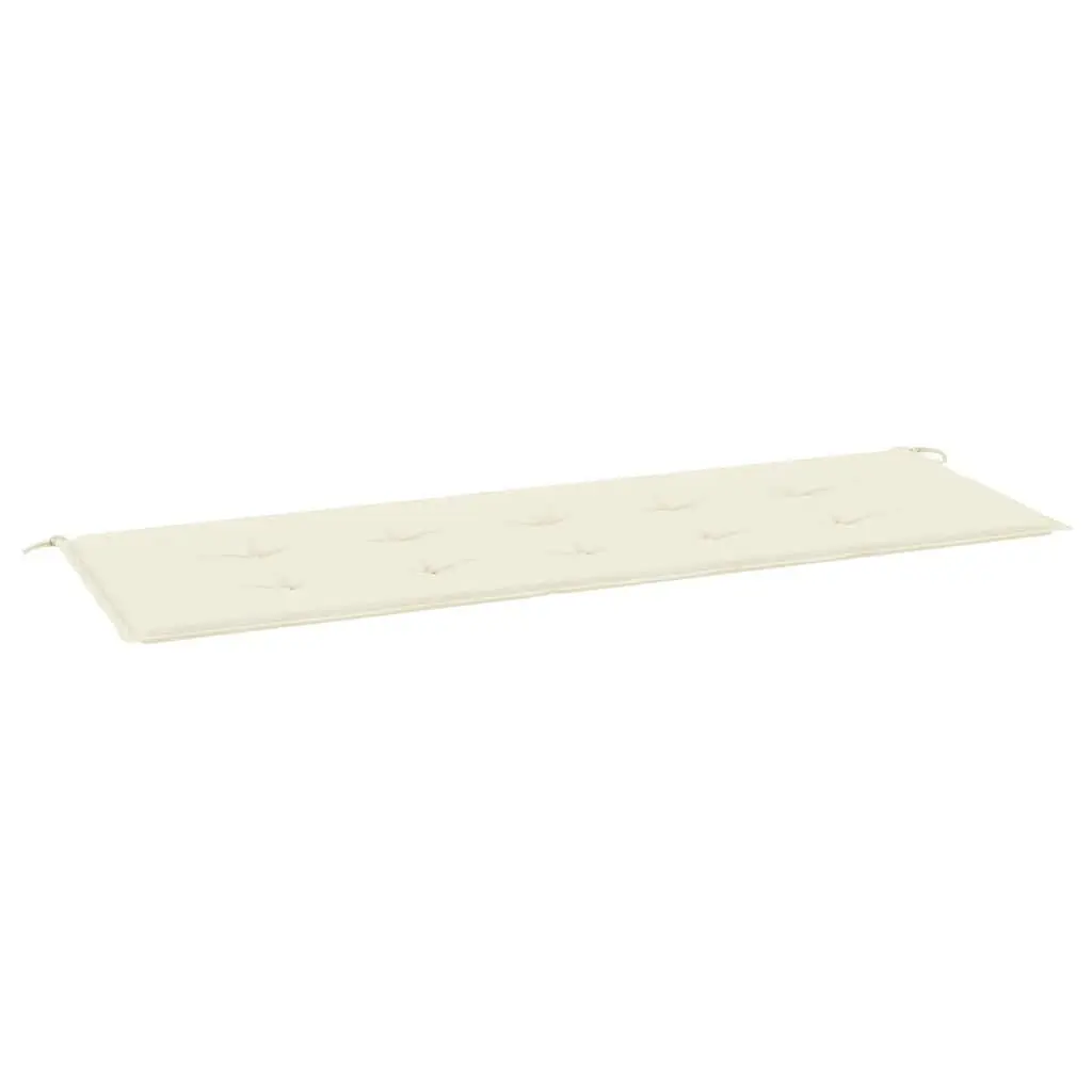 Garden Bench Cushion Outdoor Patio Seat Pad 150 x 50 cm Cream Water-Resistant Oxford Fabric