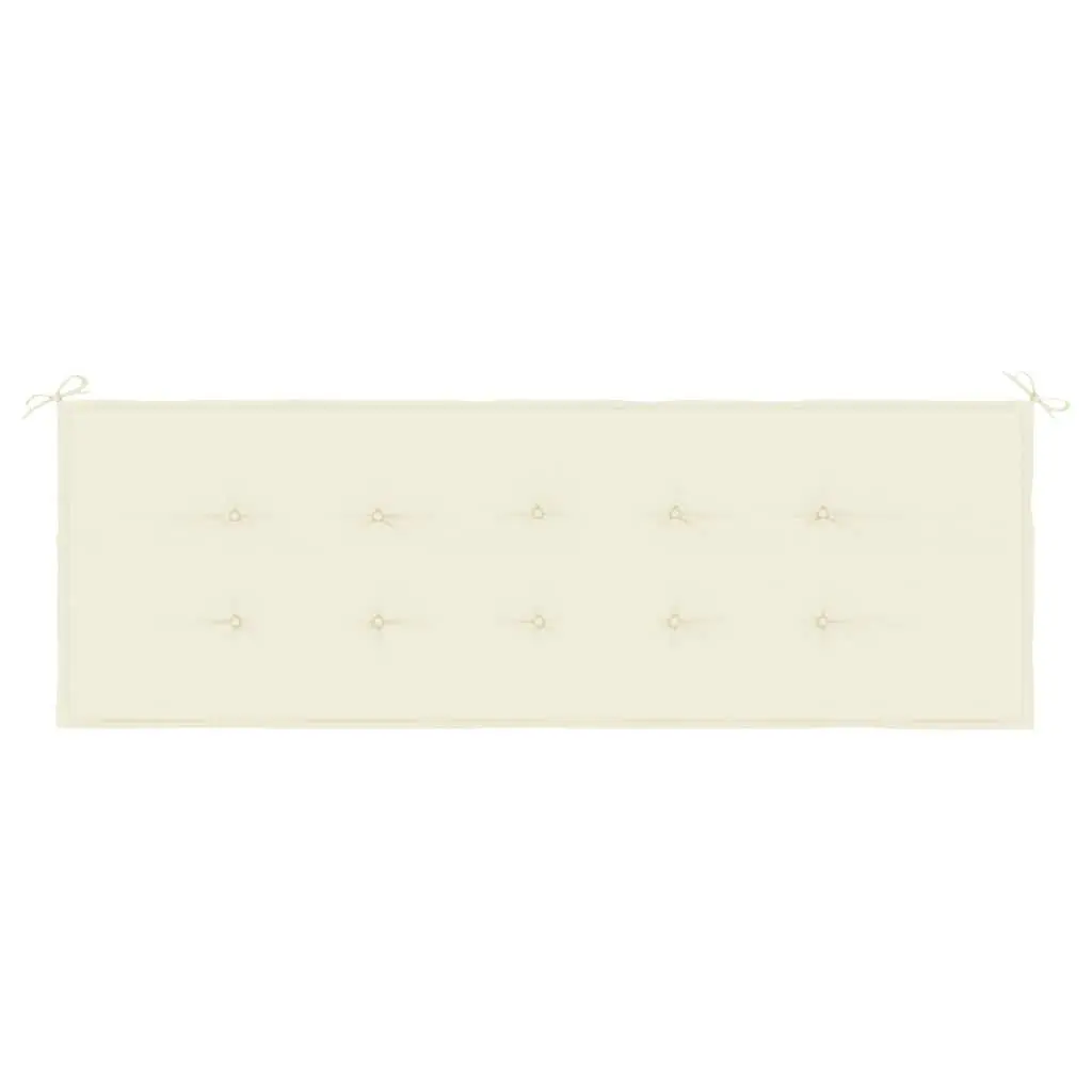 Garden Bench Cushion Outdoor Patio Seat Pad 150 x 50 cm Cream Water-Resistant Oxford Fabric