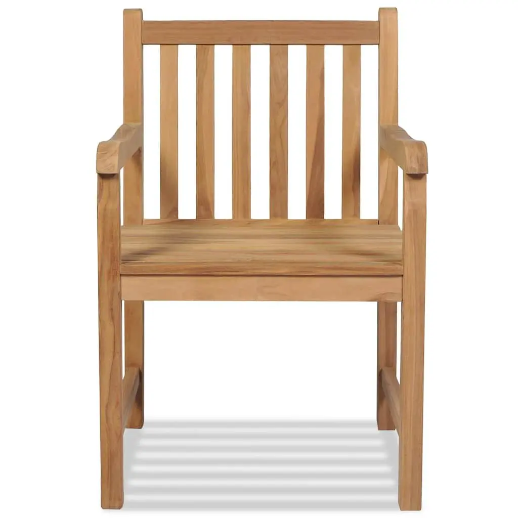 Outdoor Chairs Garden Patio Seating Set 2 pcs Solid Teak Wood Brown Rustic