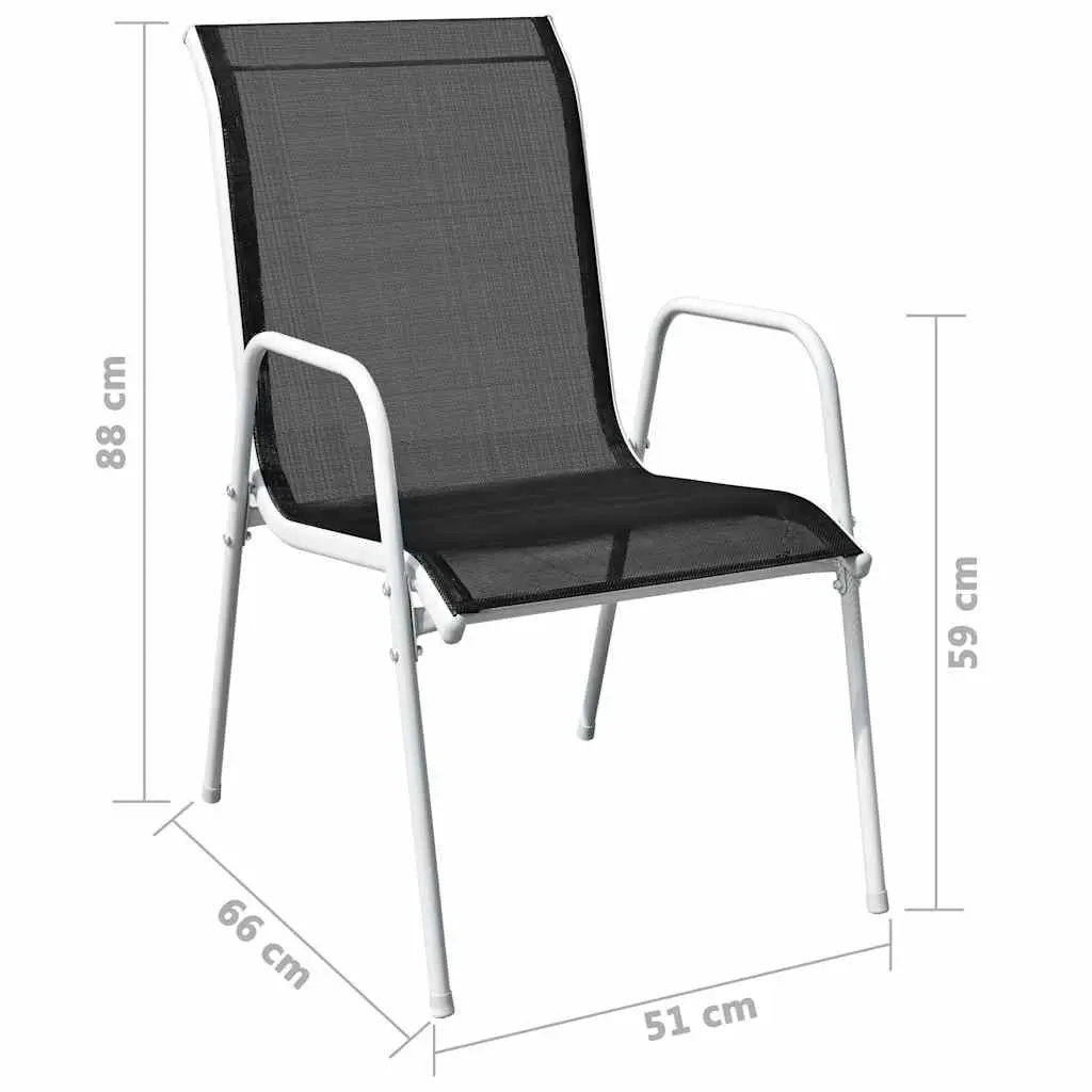 3 Piece Bistro Set Outdoor Garden Furniture Steel Frame Chairs Table Patio